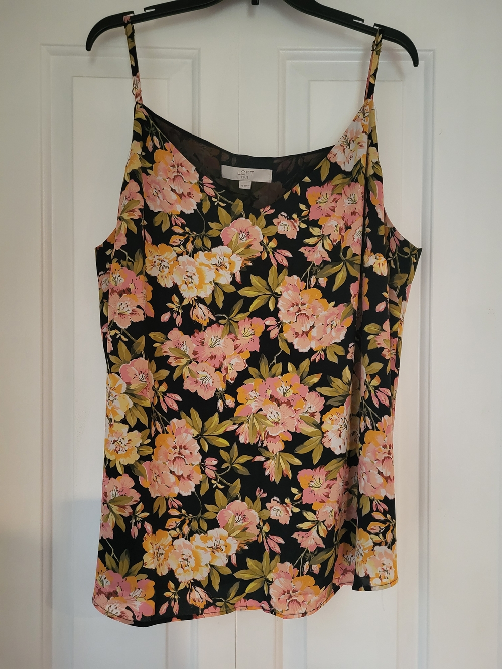 Loft Floral Crepe Spaghetti Strap Tank Top